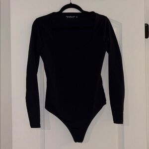 Abercrombie & Fitch Black Long Sleeve Scoop Neck Bodysuit